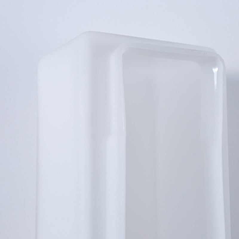 Glass Rectangular Wall Sconce Lights Modern Style 2 Lights Wall Mounted Lamps in White