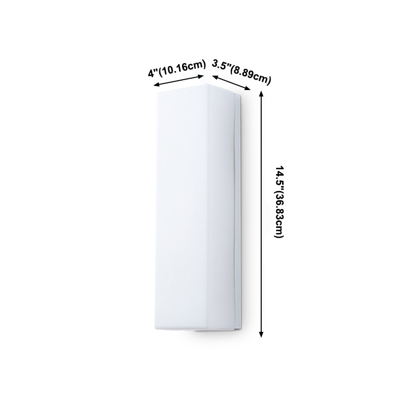 Glass Rectangular Wall Sconce Lights Modern Style 2 Lights Wall Mounted Lamps in White