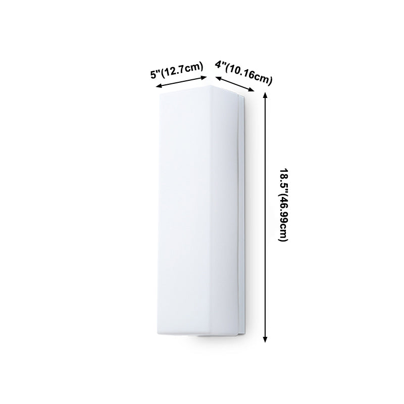 Glass Rectangular Wall Sconce Lights Modern Style 2 Lights Wall Mounted Lamps in White