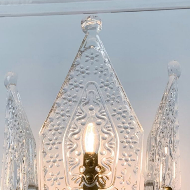 Glass Crown Shaped Wall Sconce Lights Modern Style 1 Light Wall Mounted Lamps