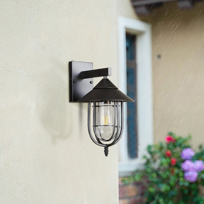 Metal Tapered Wall Sconce Lights Industrial Style 1 Light Wall Mounted Lamps