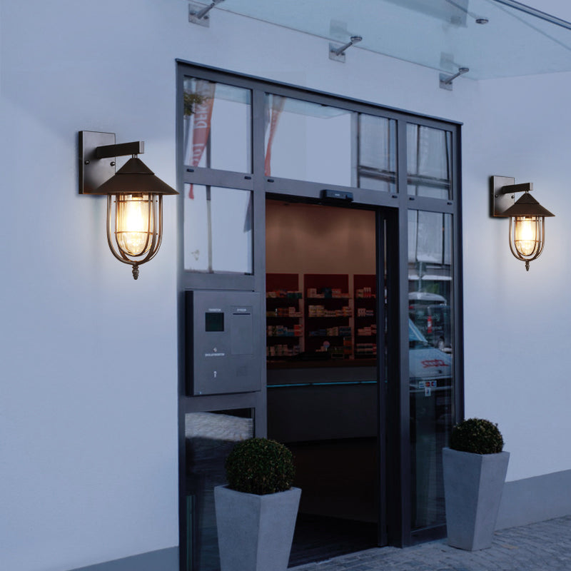 Metal Tapered Wall Sconce Lights Industrial Style 1 Light Wall Mounted Lamps