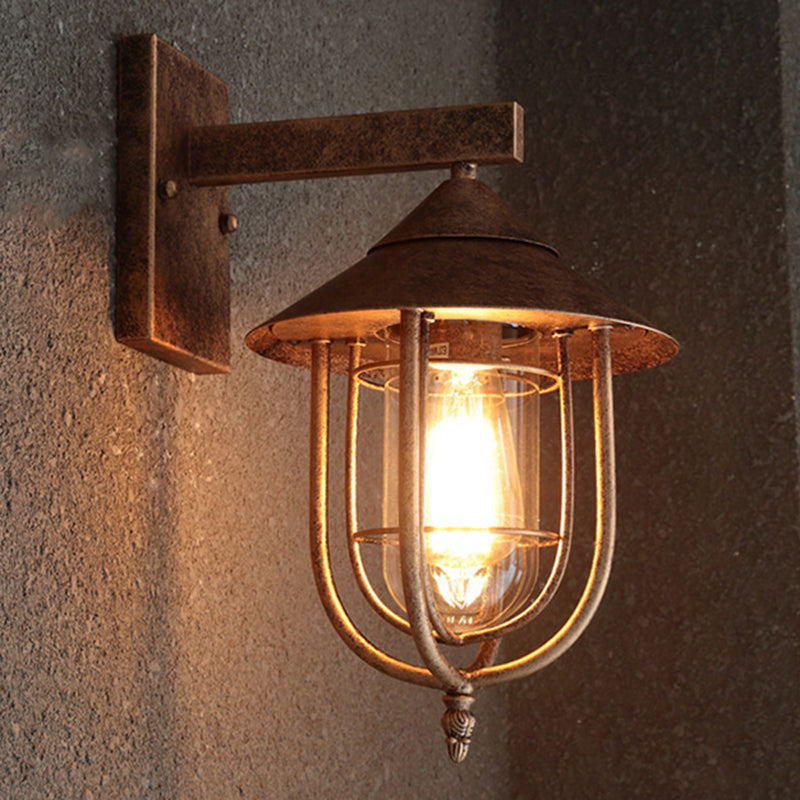Metal Tapered Wall Sconce Lights Industrial Style 1 Light Wall Mounted Lamps