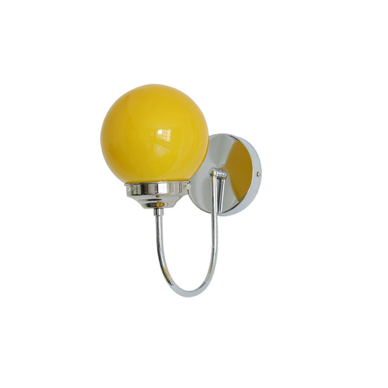 Nordic Wall Mount Light Modern Simple Round Glass Shade Wall Sconce Light Fixture for Living Room