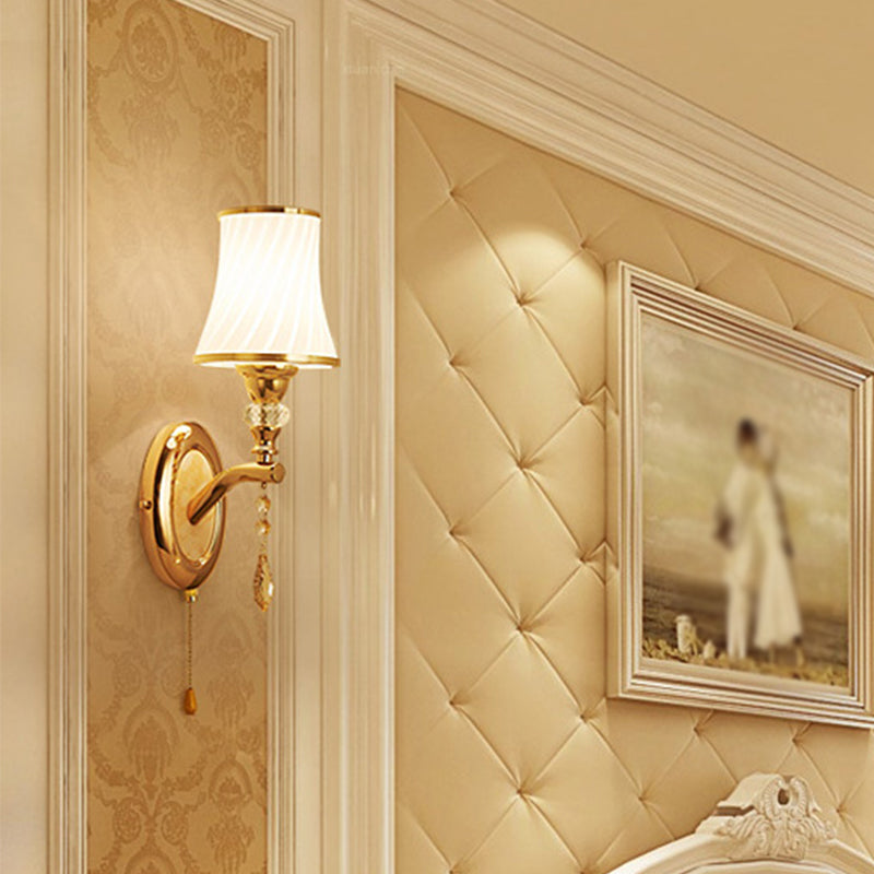 Geometric Shade Multi Lights Glass Wall Lighting Modern Style Wall Mounted Lighting in Gold