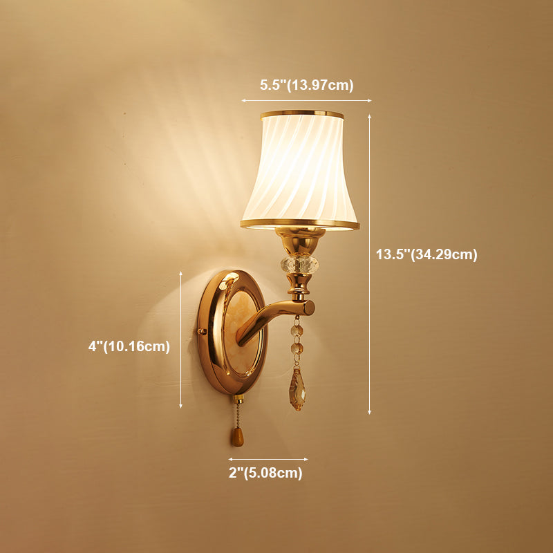 Geometric Shade Multi Lights Glass Wall Lighting Modern Style Wall Mounted Lighting in Gold