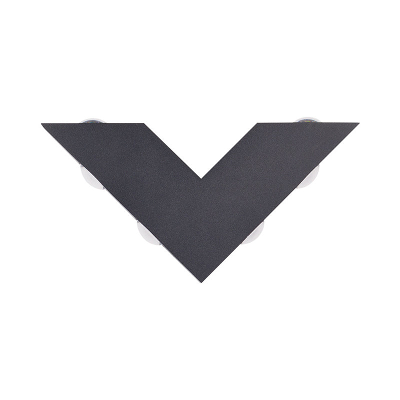 V-Shaped Metal Wall Lighting Modern Style 6 Lights  Wall Mounted Lighting in Black