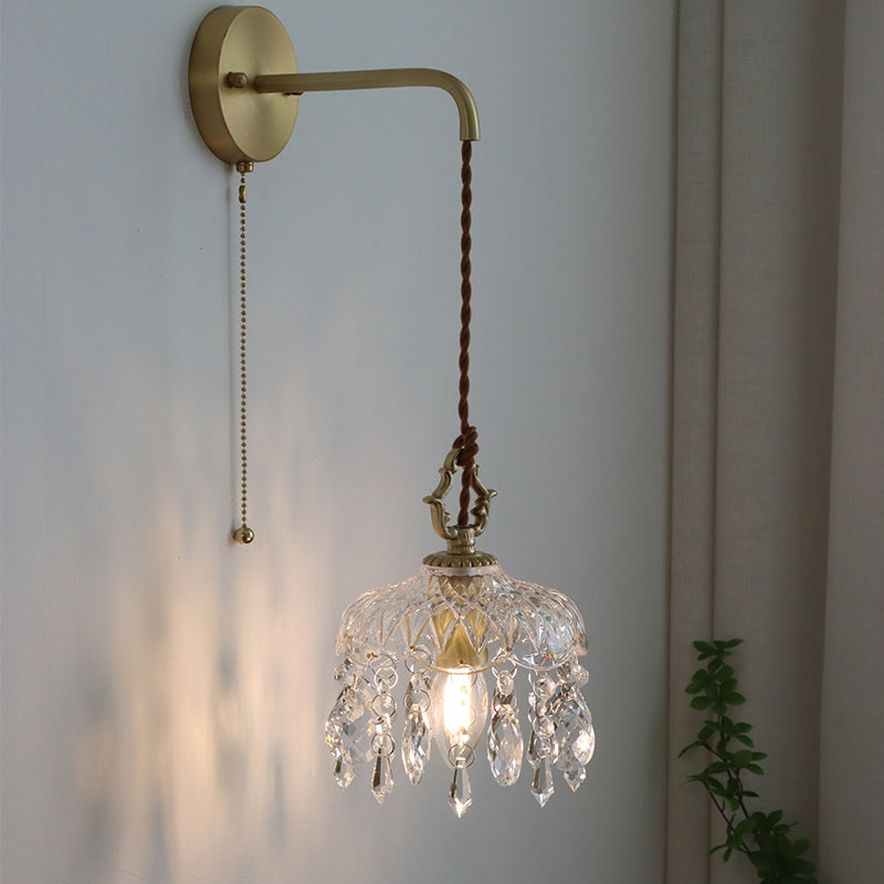 Crystal Raindrop Wall Sconce Lights Modern Style 1 Light Wall Mounted Lamps