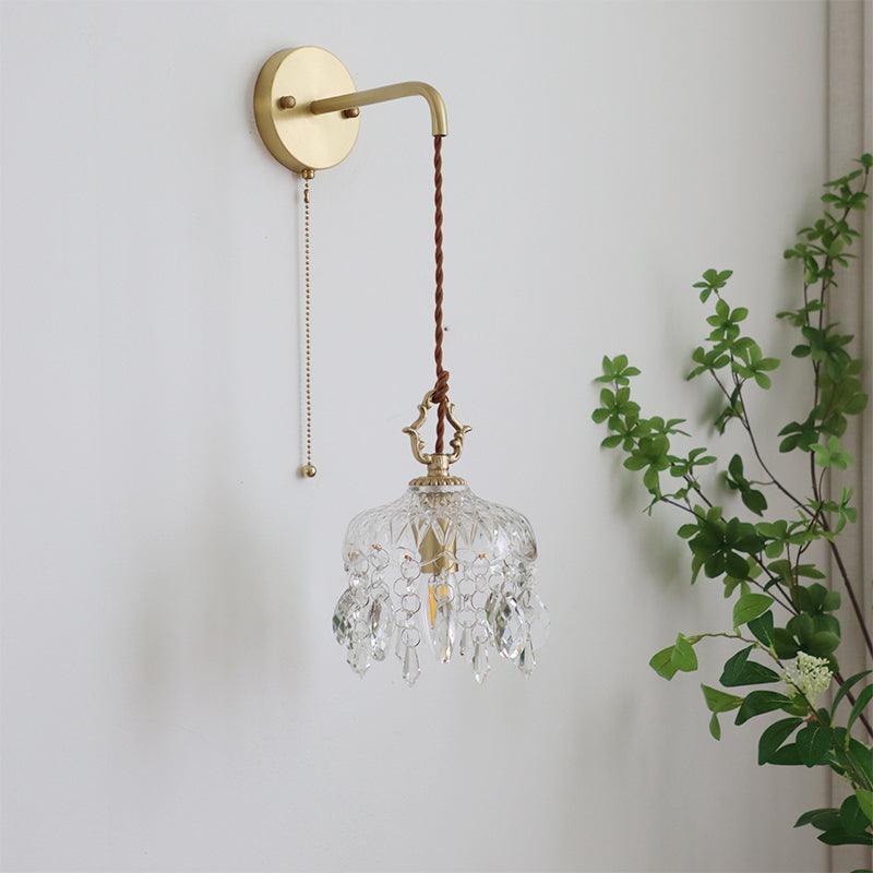 Crystal Raindrop Wall Sconce Lights Modern Style 1 Light Wall Mounted Lamps