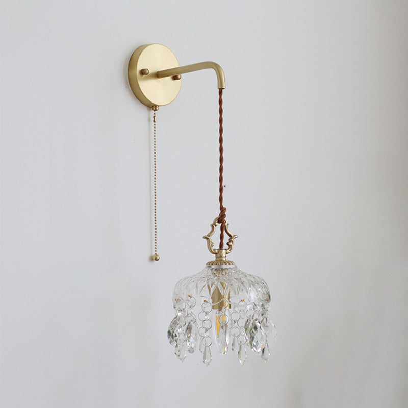 Crystal Raindrop Wall Sconce Lights Modern Style 1 Light Wall Mounted Lamps