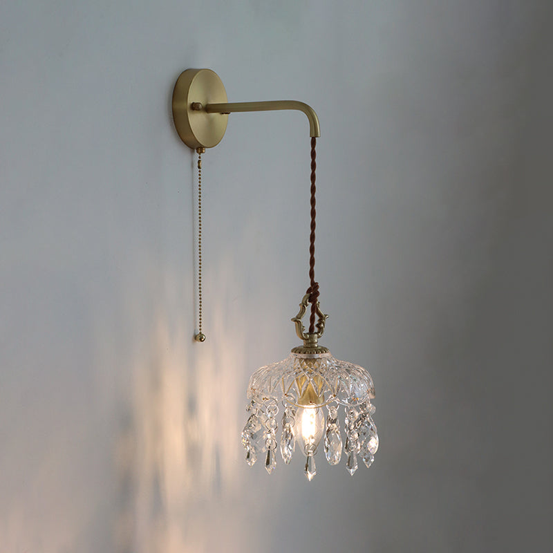 Crystal Raindrop Wall Sconce Lights Modern Style 1 Light Wall Mounted Lamps