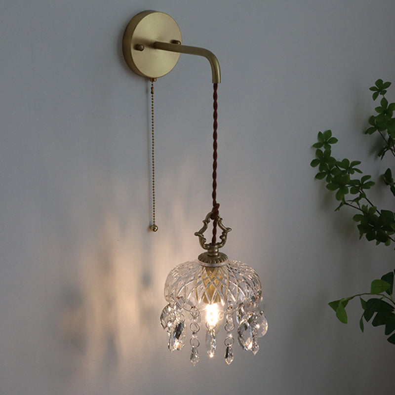 Crystal Raindrop Wall Sconce Lights Modern Style 1 Light Wall Mounted Lamps