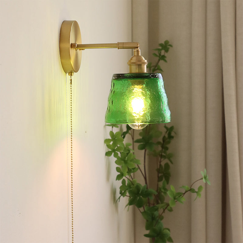 Glass Cylinder Wall Sconce Lights Industrial Style 1 Light Wall Mounted Lamps