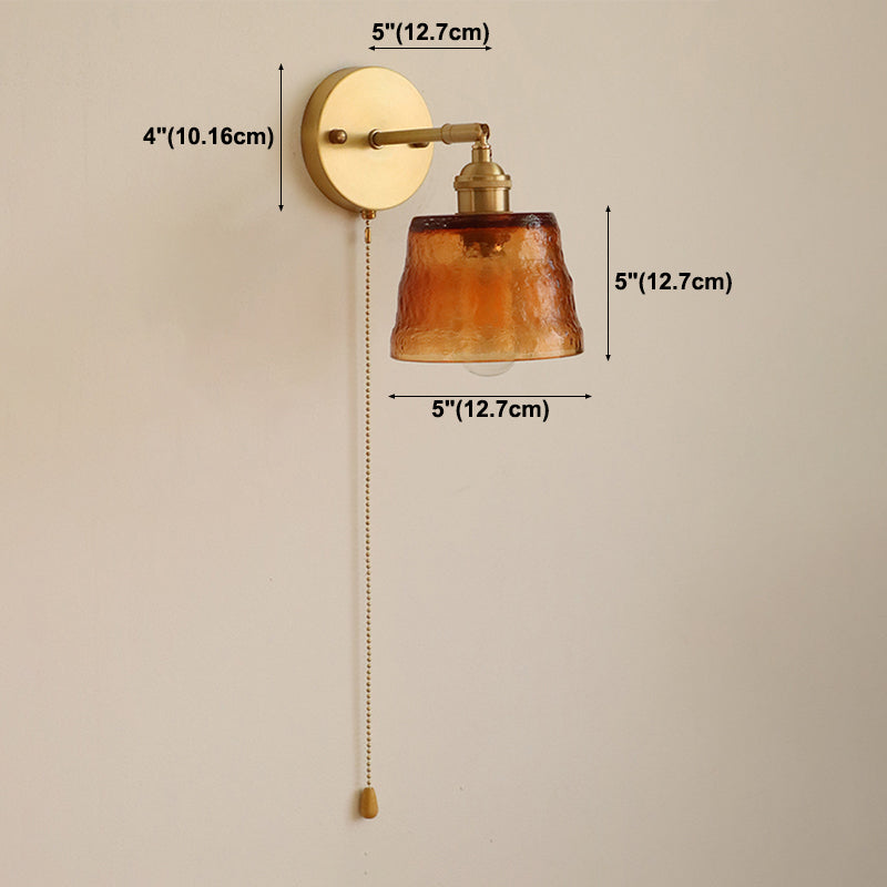 Glass Cylinder Wall Sconce Lights Industrial Style 1 Light Wall Mounted Lamps