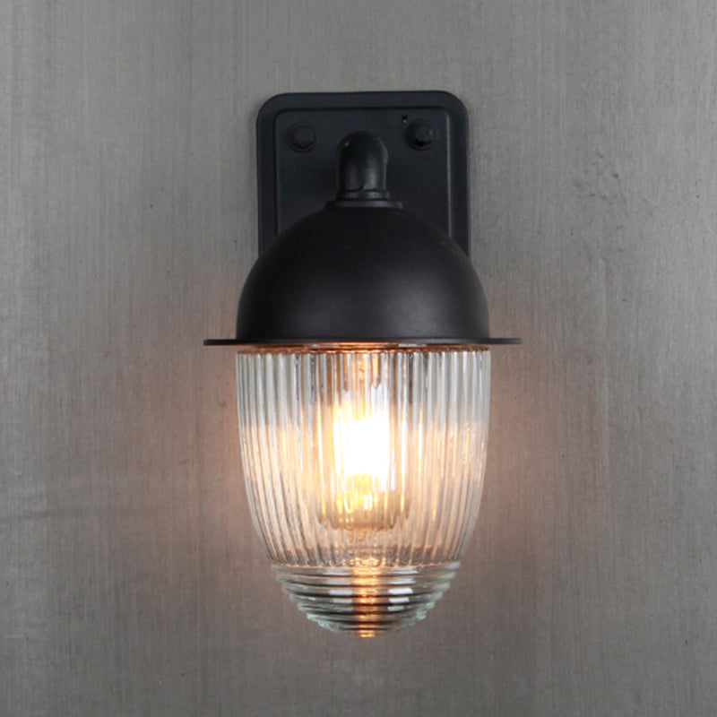 1 Light Geometric Wall Mounted Light Fixture Industrial Style Metal Wall Sconce Lights in Black