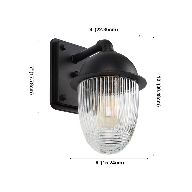 1 Light Geometric Wall Mounted Light Fixture Industrial Style Metal Wall Sconce Lights in Black