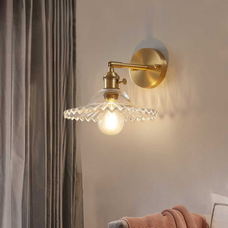 1 Light Geometric Wall Mounted Light Fixture Industrial Style Glass Wall Sconce Lights