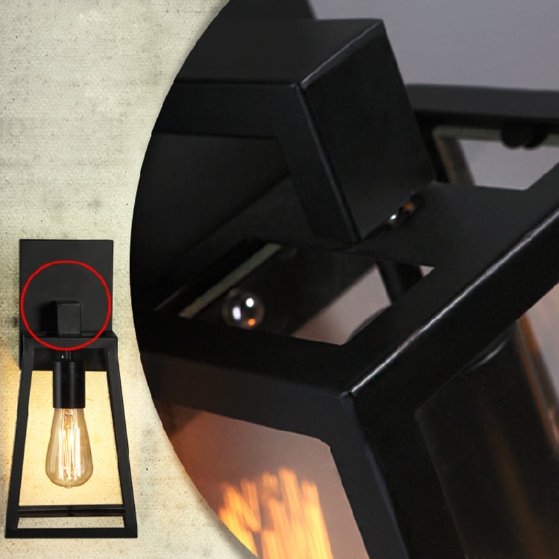 1 Light Geometric Wall Mounted Light Fixture Industrial Glass Wall Lighting Ideas Lights in Black
