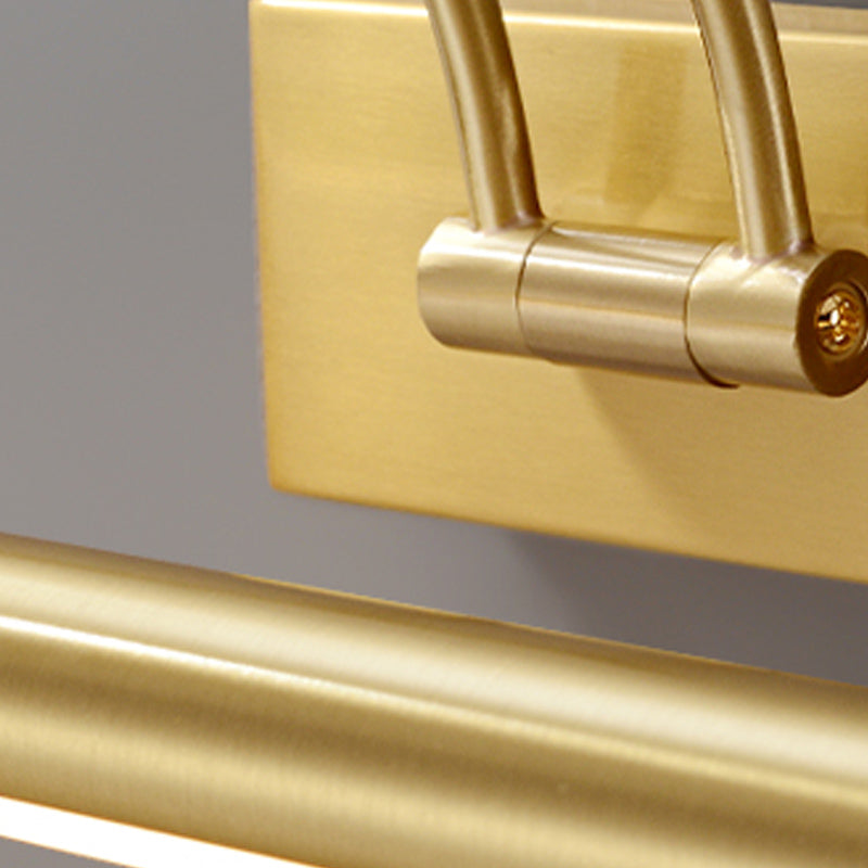 Modern Style Brass Extendable Vanity Light Straight LED Mirror Light in Gold for Bathroom