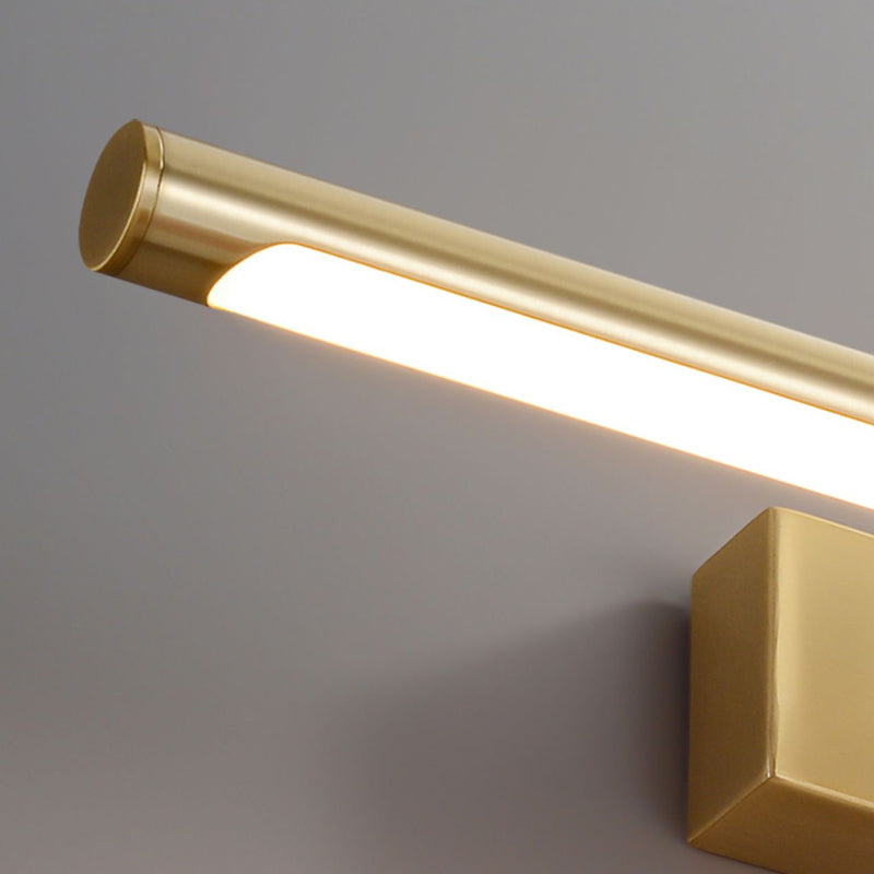 Modern Style Brass Extendable Vanity Light Straight LED Mirror Light in Gold for Bathroom