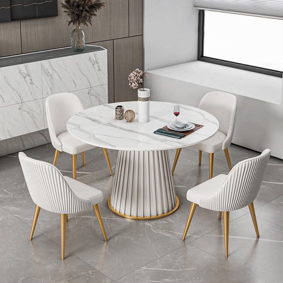 Glam Sintered Stone Dining Set Round 1/2/5/7 Pieces Dining Set