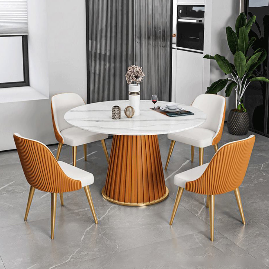 Glam Sintered Stone Dining Set Round 1/2/5/7 Pieces Dining Set