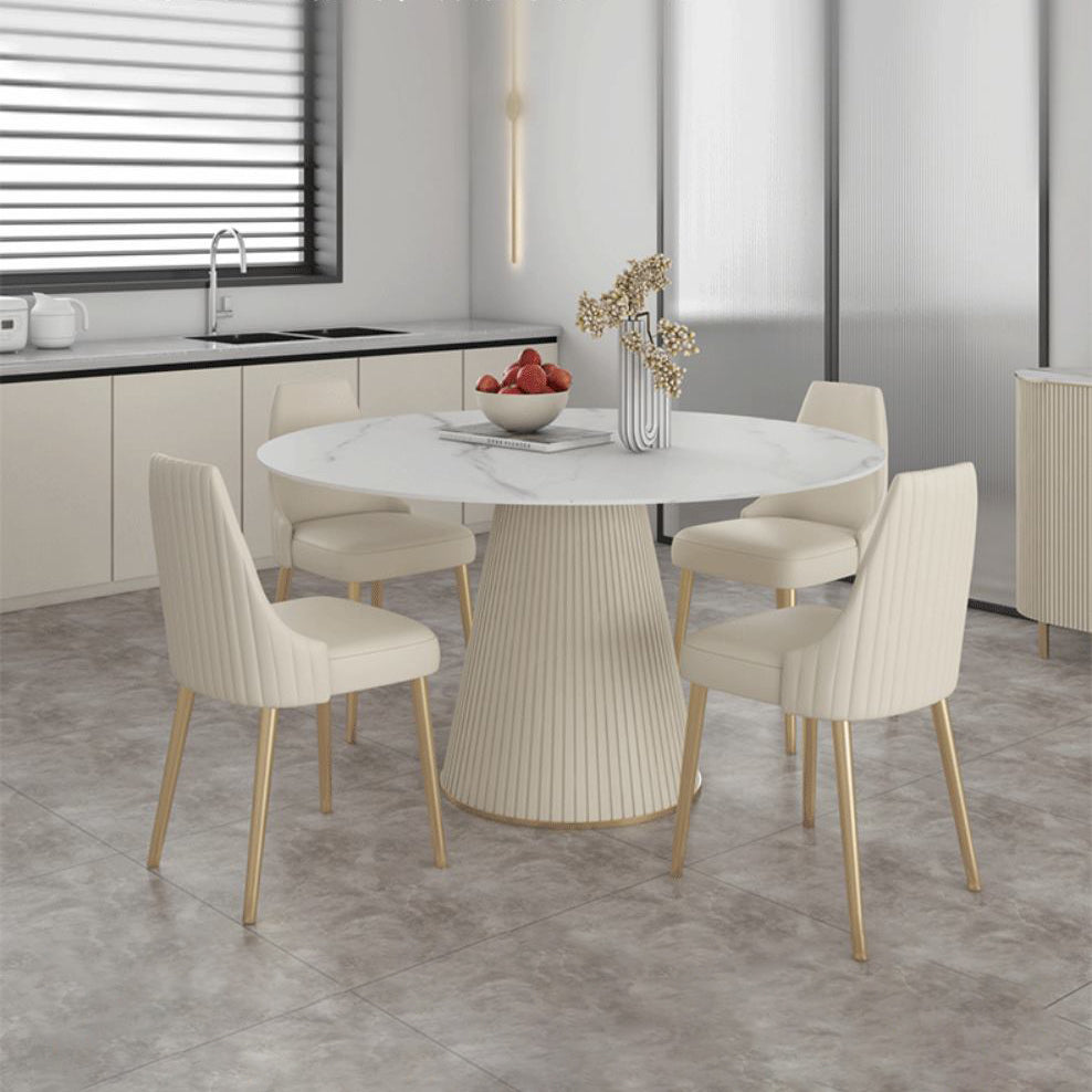 Modern Round Sintered Stone Table Set 1/2/5 Pieces Dining Set