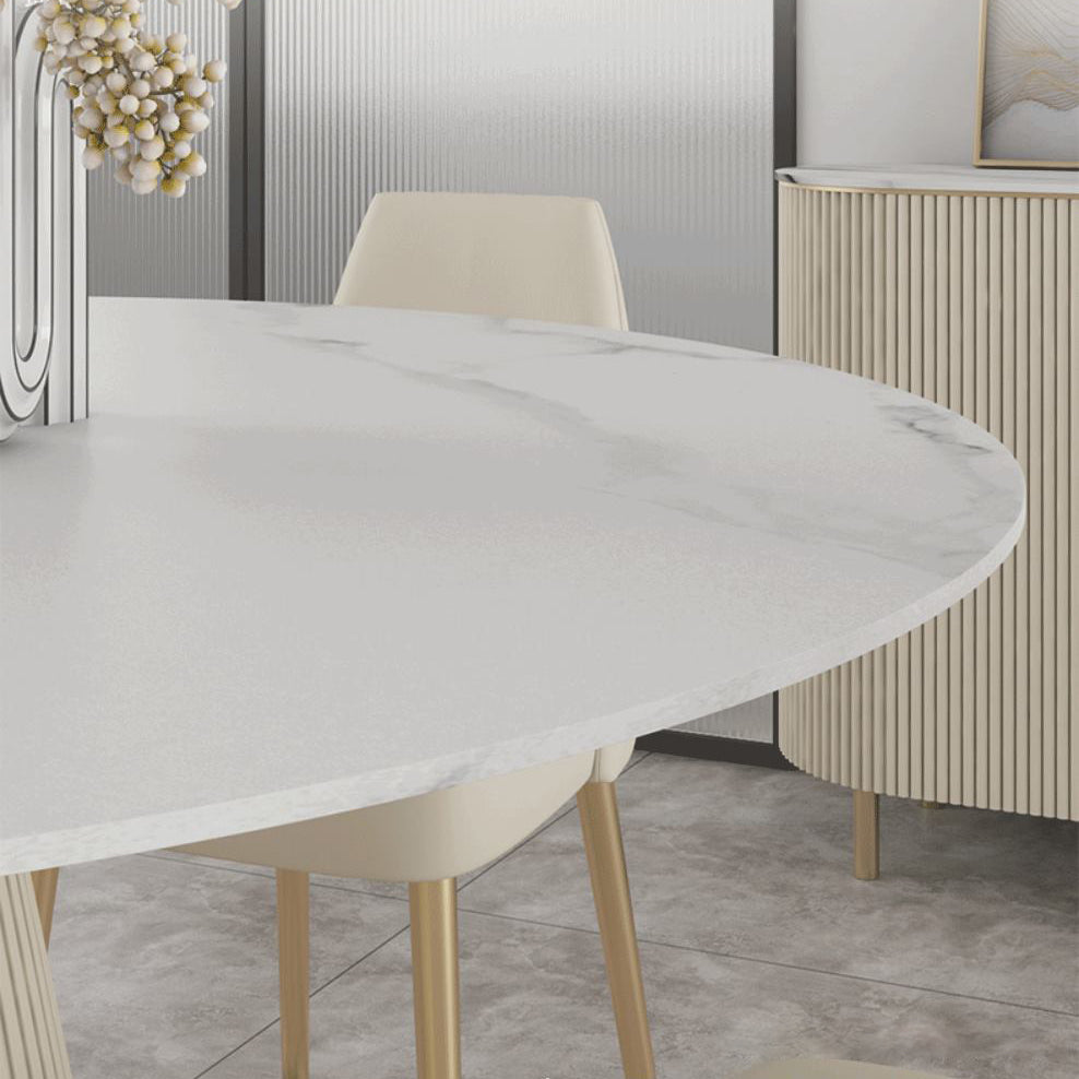 Modern Round Sintered Stone Table Set 1/2/5 Pieces Dining Set