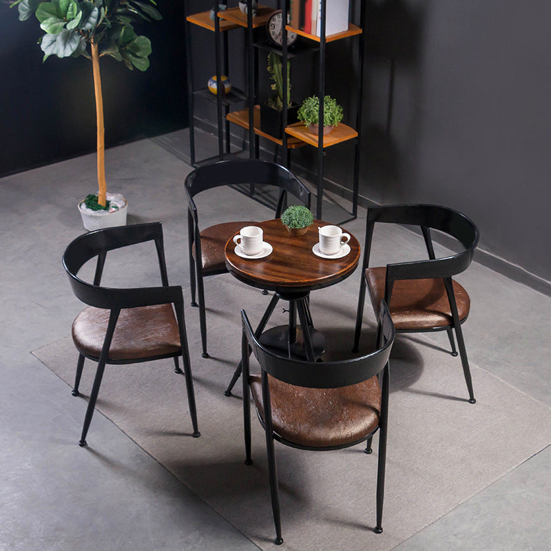 Modern Round Solid Wood Dining Set 1/2/3/4/5 Pieces Dining Set