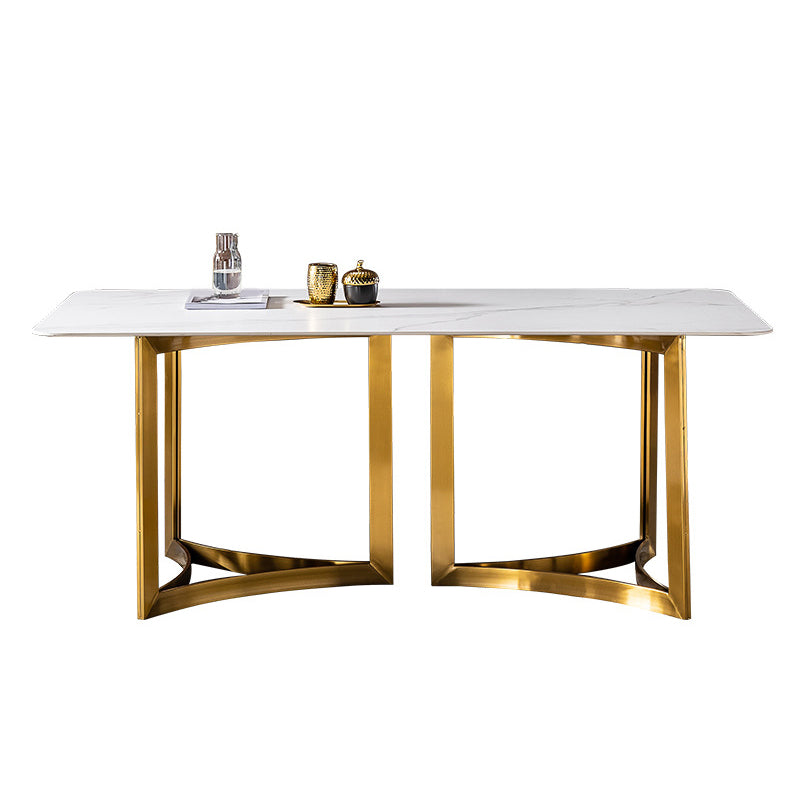 Glam White Sintered Stone Dining Table Set 1/4/5/7 Pieces Dining Set for Home Use