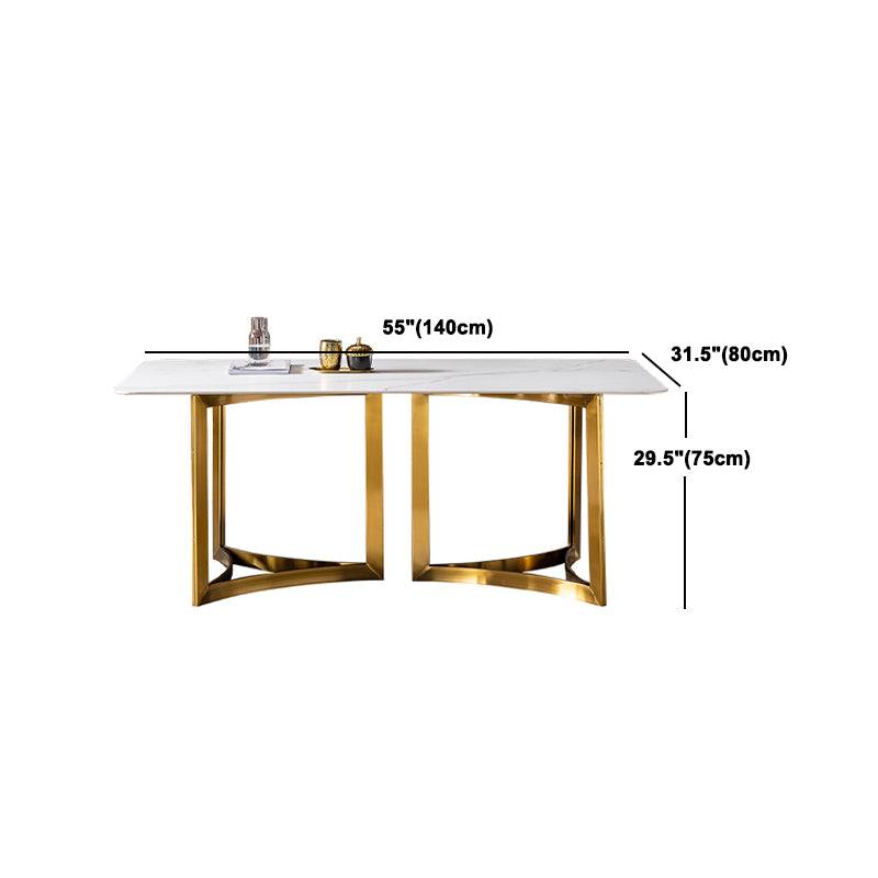 Glam White Sintered Stone Dining Table Set 1/4/5/7 Pieces Dining Set for Home Use