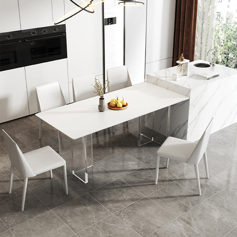 Modern Style Sintered Stone Dining Table Set White 1/4/6/7/8 Pieces Dining Set