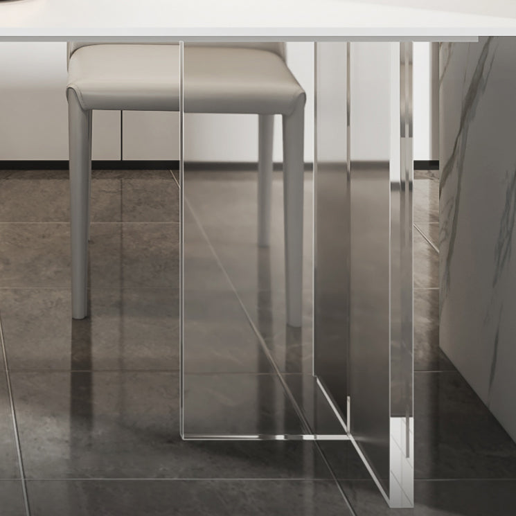 Modern Style Sintered Stone Dining Table Set White 1/4/6/7/8 Pieces Dining Set