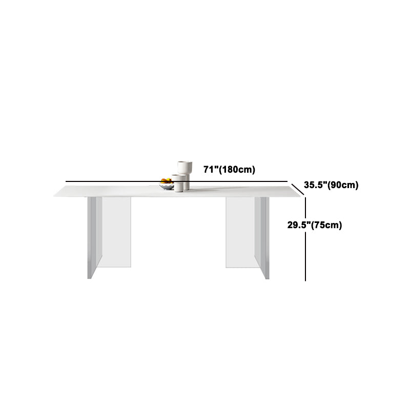 Modern Style Sintered Stone Dining Table Set White 1/4/6/7/8 Pieces Dining Set