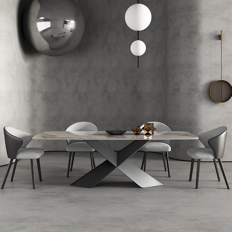 Modern Style Sintered Stone Dining Table Set White 1/4/5/7 Pieces Dining Set for Home Use