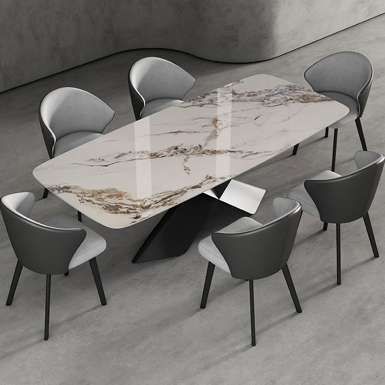 Modern Style Sintered Stone Dining Table Set White 1/4/5/7 Pieces Dining Set for Home Use