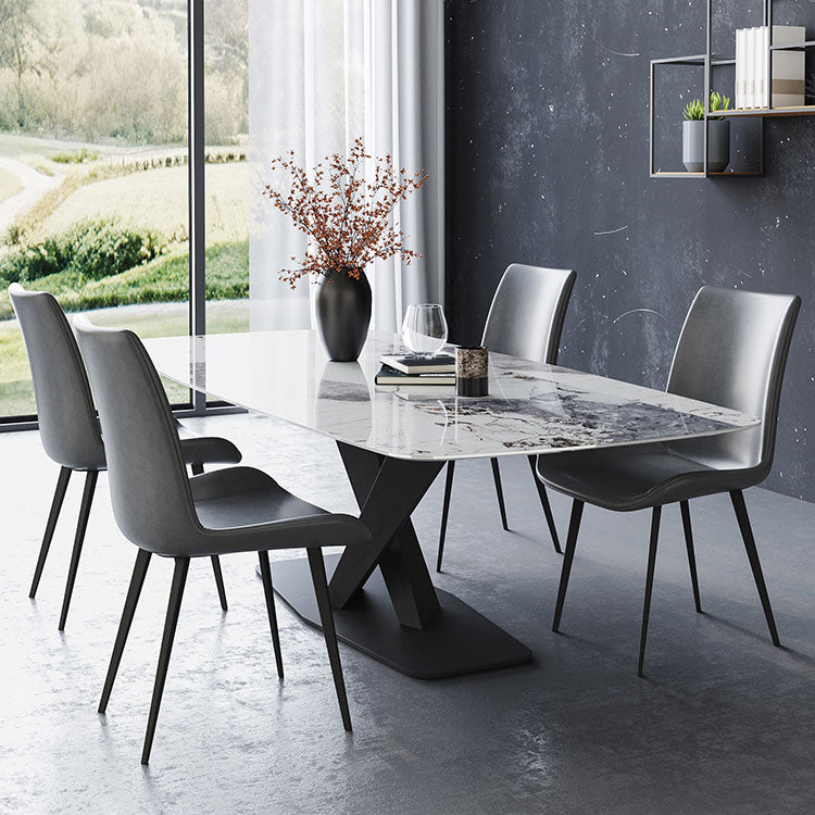 Modern Rectangle Sintered Stone Dining Set 1/4/5/7 Pieces Dining Set