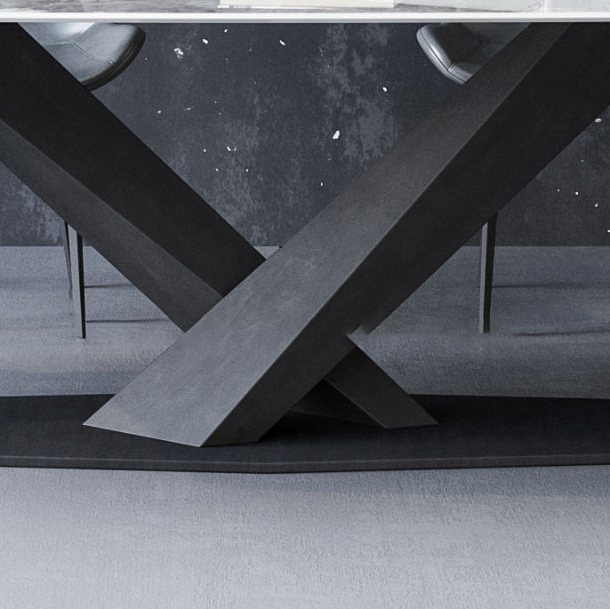 Modern Rectangle Sintered Stone Dining Set 1/4/5/7 Pieces Dining Set