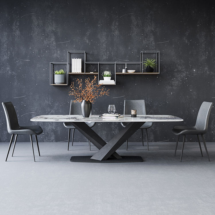 Modern Rectangle Sintered Stone Dining Set 1/4/5/7 Pieces Dining Set