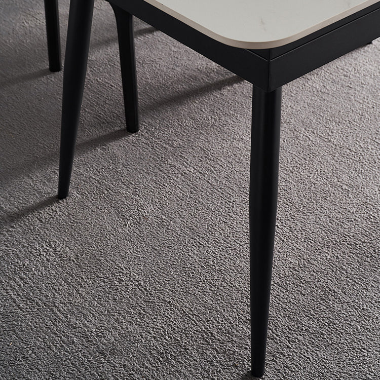 Modern Stone and Steel Dinette Set 1/4/5/7 Pieces Indoor Dining Table Set