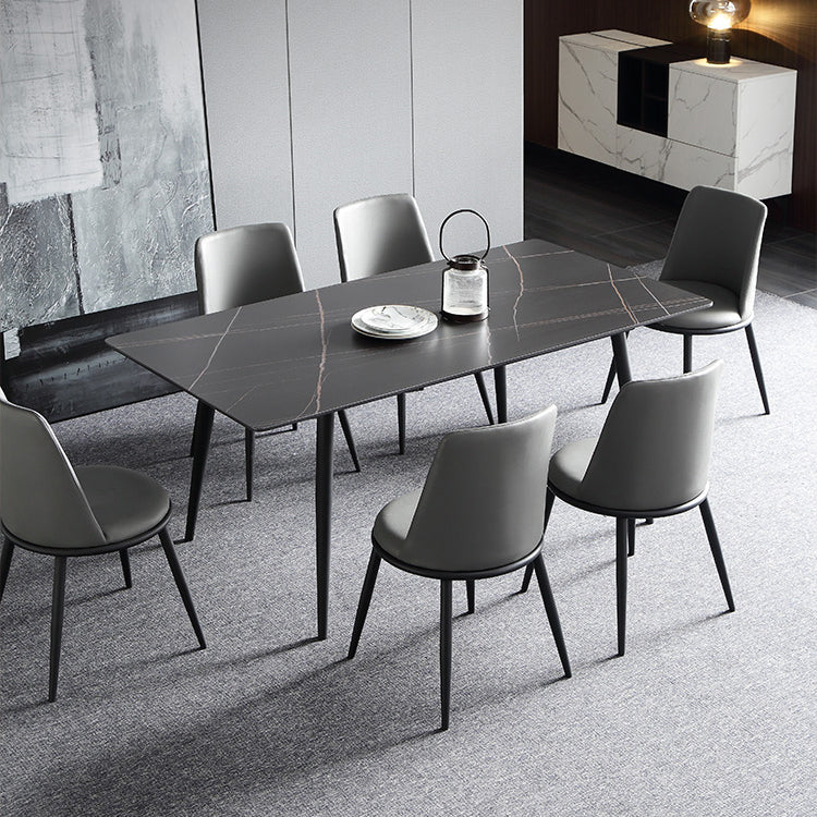 Black Stone 1/4/5/7 Pieces Dinette Set Rectangle Modern Indoor Dining Table Set