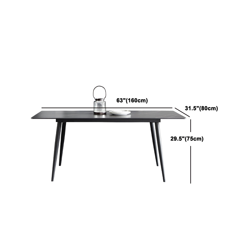 Black Stone 1/4/5/7 Pieces Dinette Set Rectangle Modern Indoor Dining Table Set