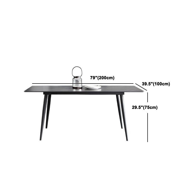 Black Stone 1/4/5/7 Pieces Dinette Set Rectangle Modern Indoor Dining Table Set