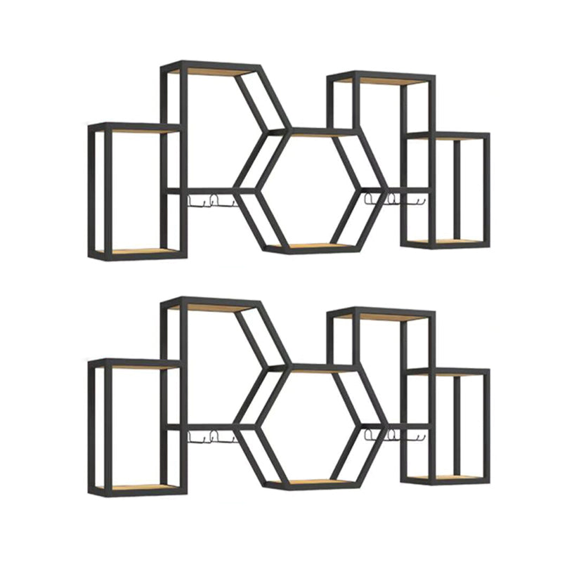 Industrial Wall Mounted Wine Bottle & Glass Rack Metal Wine Rack