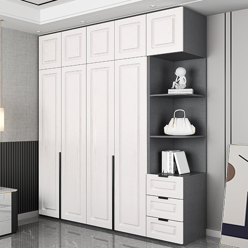 Modern Style Wooden Wardrobe Soft Close Door Wardrobe Closet with Drawer