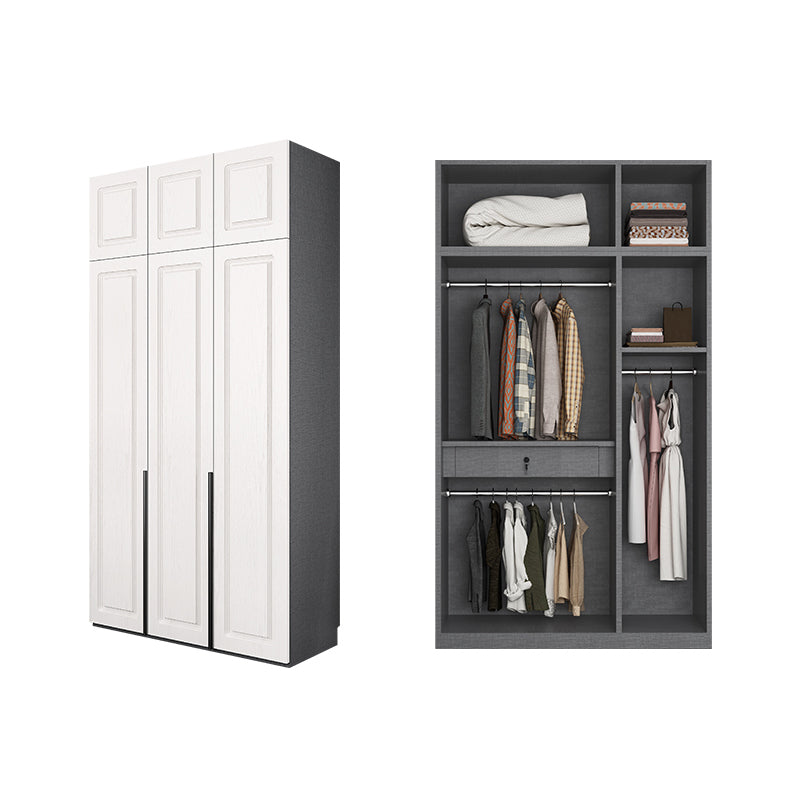 Modern Style Wooden Wardrobe Soft Close Door Wardrobe Closet with Drawer