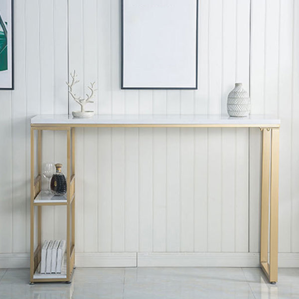 Glam1/2/3 Pieces Bar Table Set Rectangle Marble Counter Table with High Stools