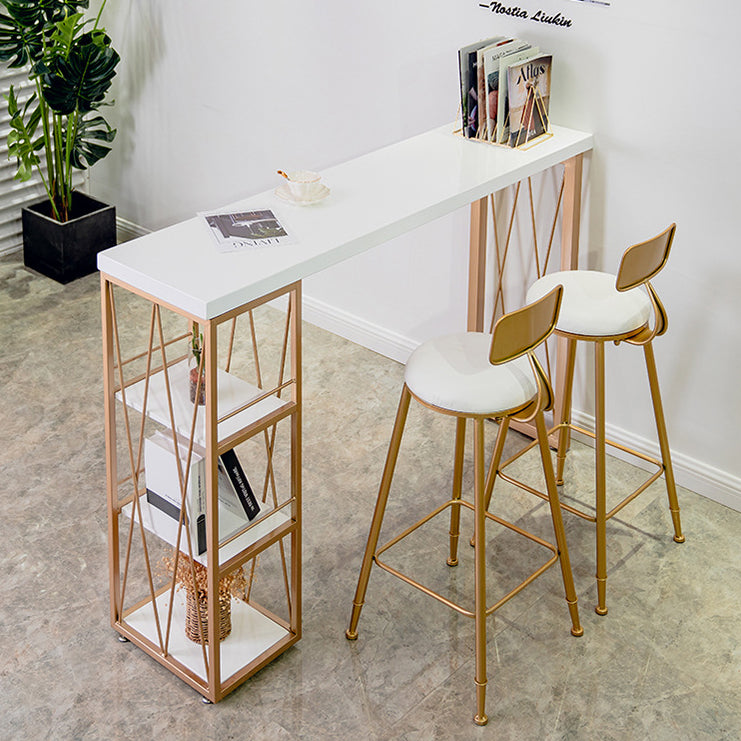 Glam1/2/3 Pieces Bar Table Set Rectangle Counter Table with High Stools for Home