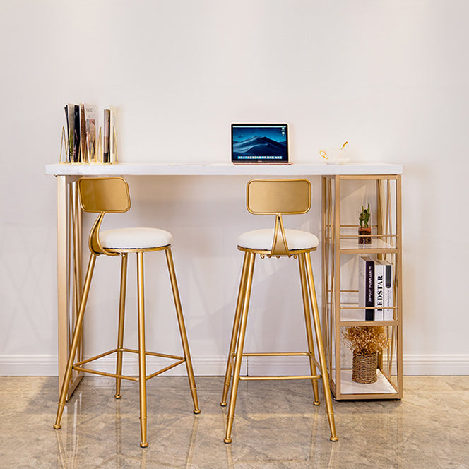 Glam1/2/3 Pieces Bar Table Set Rectangle Counter Table with High Stools for Home