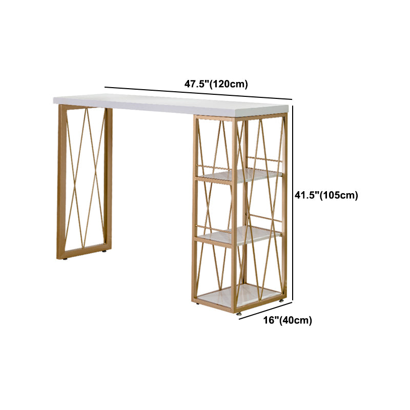 Glam1/2/3 Pieces Bar Table Set Rectangle Counter Table with High Stools for Home
